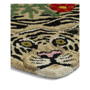 Doing Goods - Alfombra floral con estampado de tigre | Beige