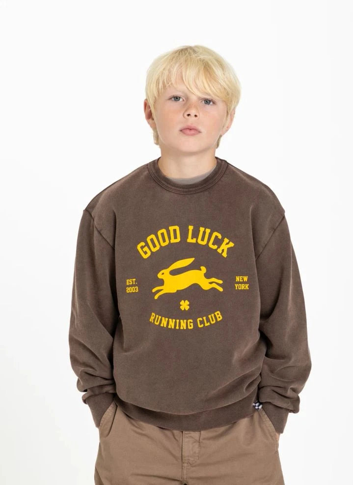 Finger in the nose - "Blow Good Luck" Sudadera de algodón orgánico | Chocolate