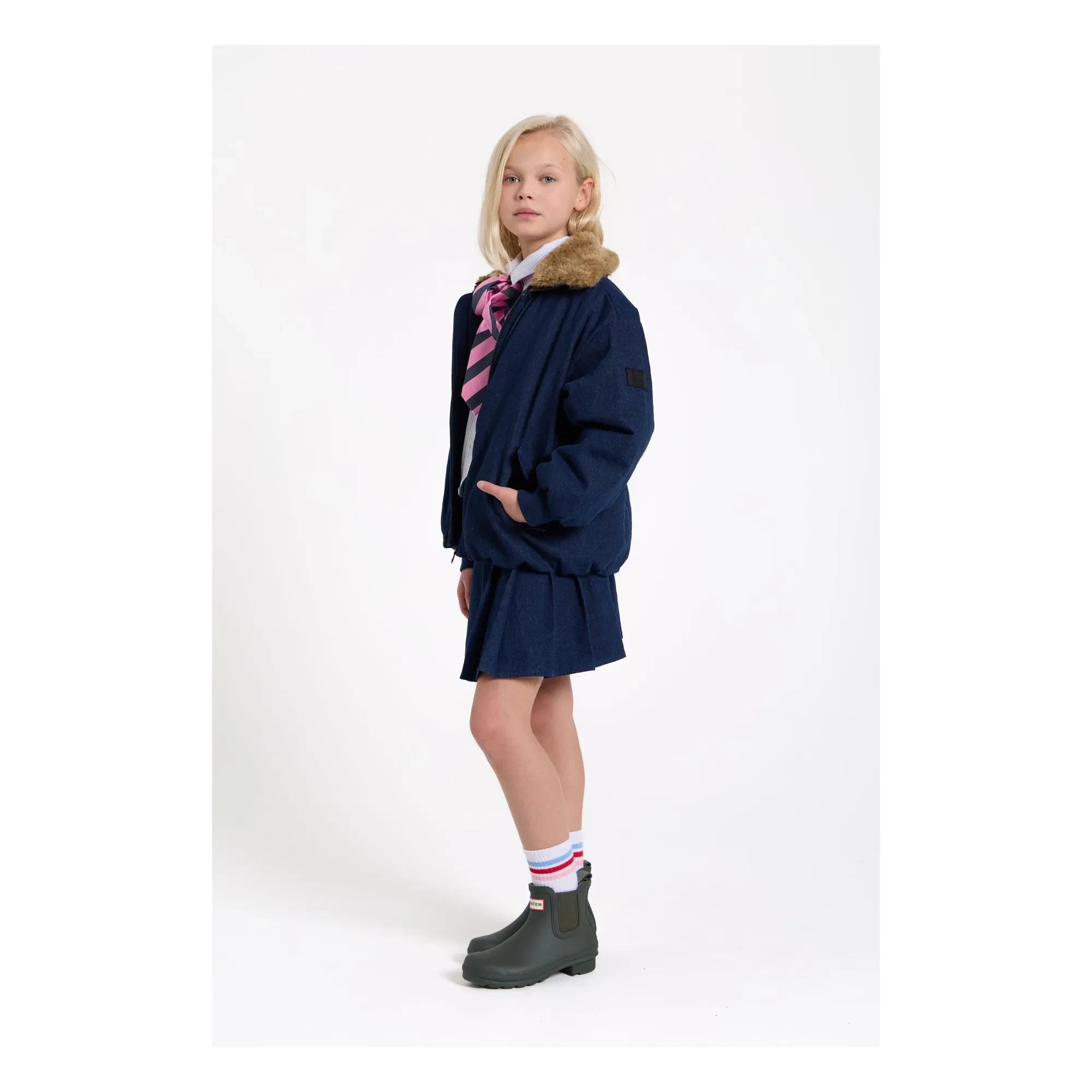 Finger in the nose - Chaqueta aviador de mezclilla Aria | Denim crudo