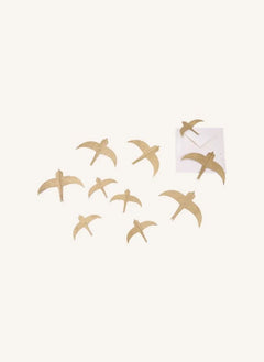 Muskhane - Adorno de pared Golondrina - Set de 10 | Oro