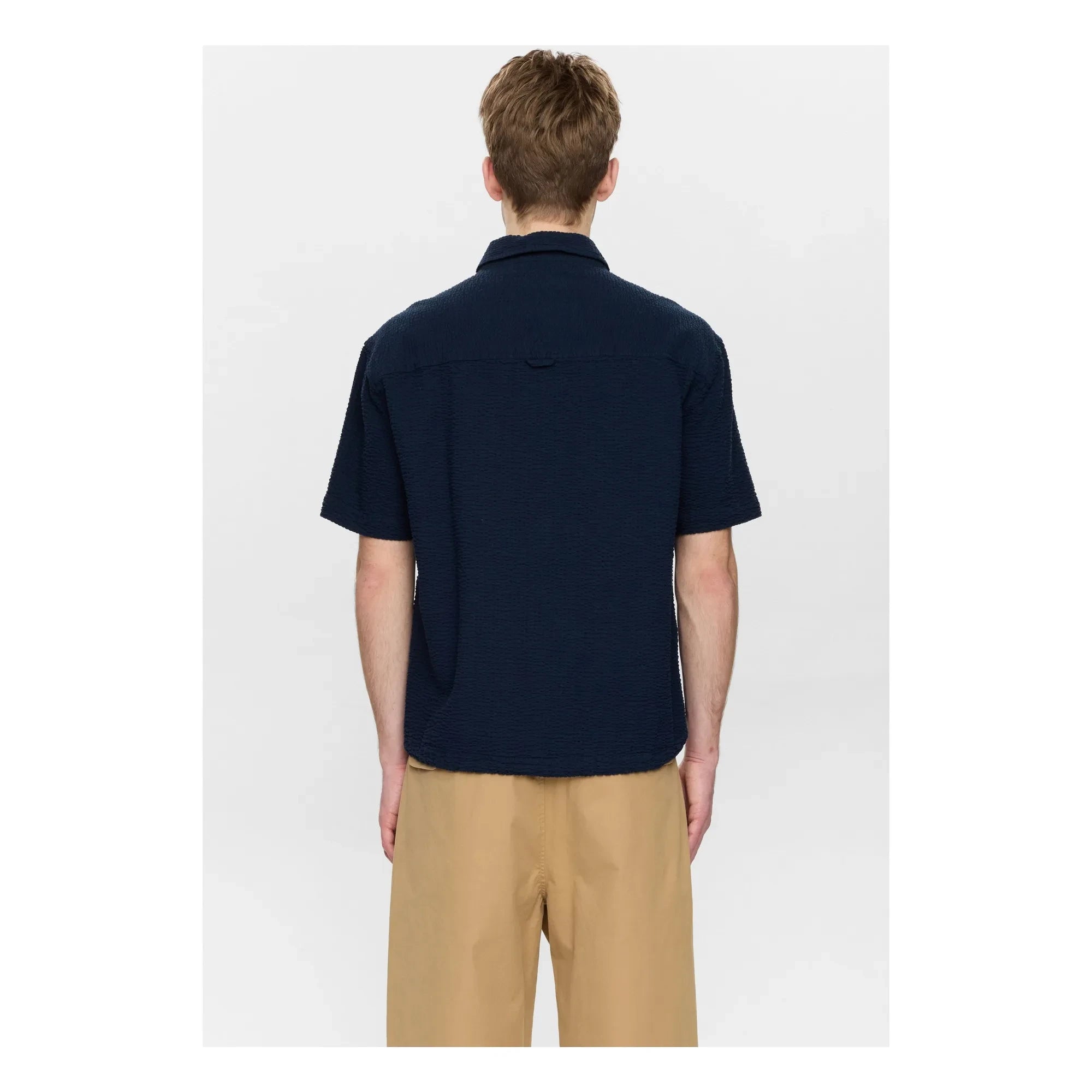 Anerkjendt - Camisa Akotto Seersucker | Azul marino