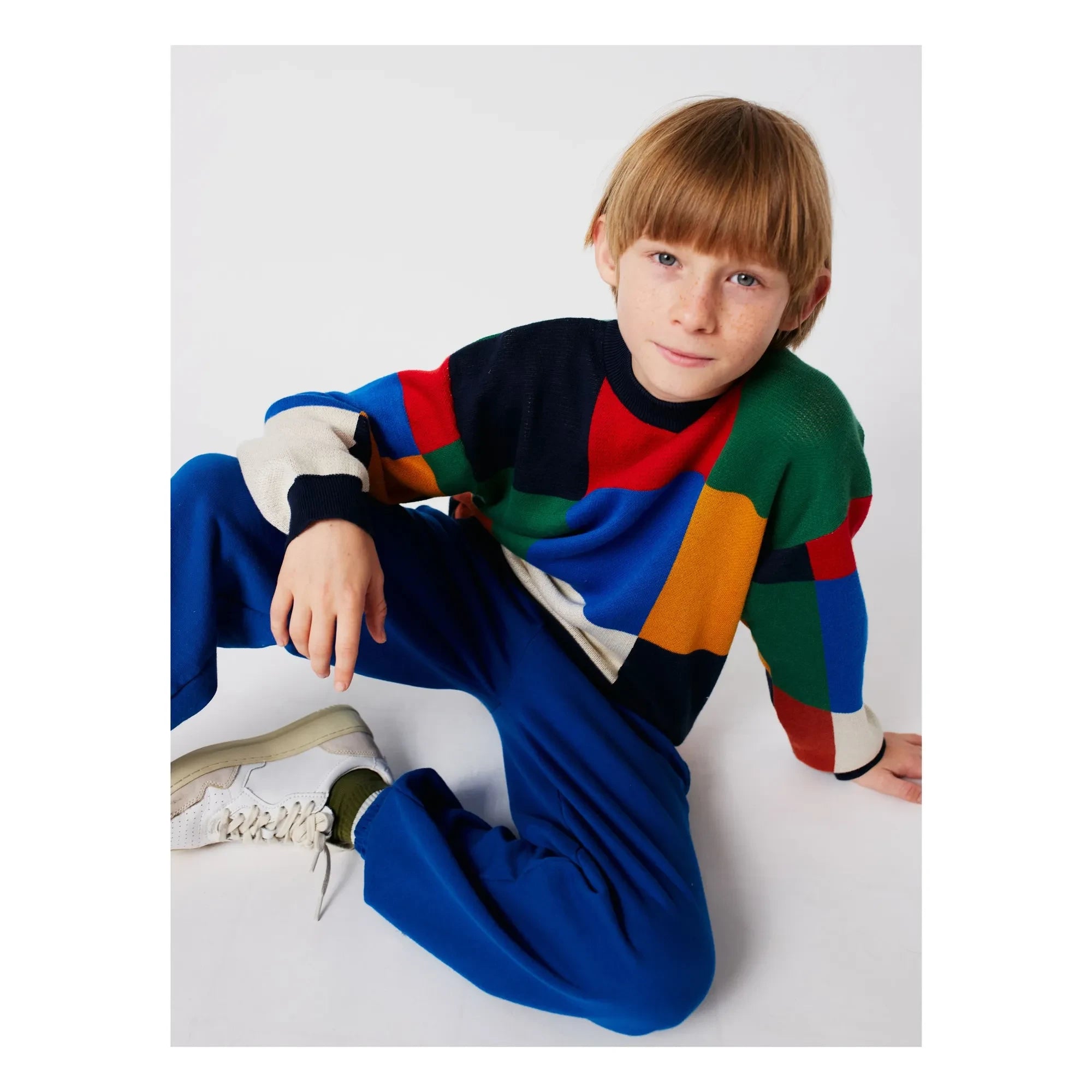 Bobo Choses - Jersey de algodón orgánico a cuadros | Azul