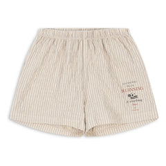 Konges Sløjd - Shorts de sirsaca de algodón orgánico a rayas Elliott | Beige