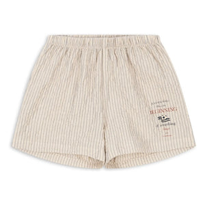 Konges Sløjd - Shorts de sirsaca de algodón orgánico a rayas Elliott | Beige