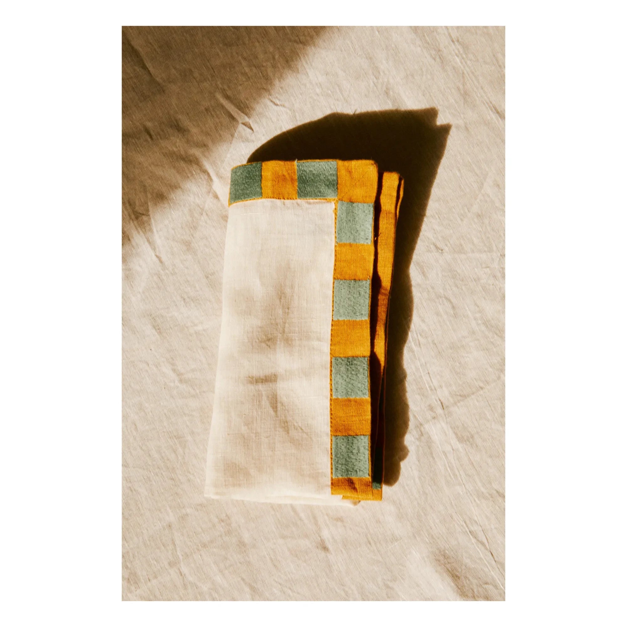 Tressé - Servilleta de lino Damier | Crudo