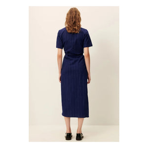 Sessùn - Vestido Lazula de algodón a rayas | Azul marino