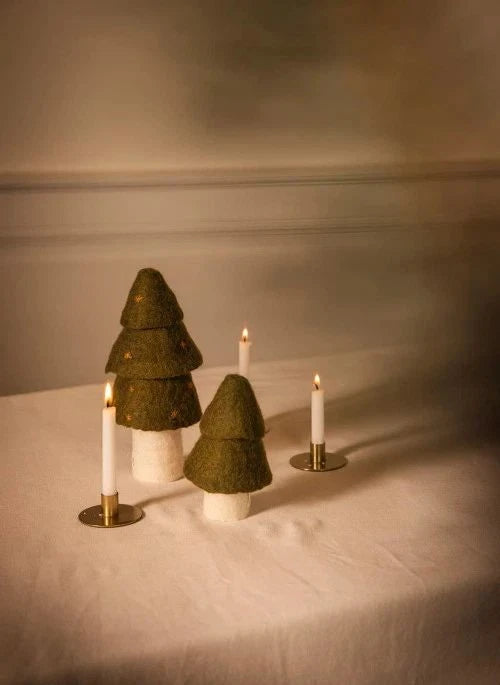 Muskhane - Árboles de Navidad de Fieltro - Set de 2 | Verde Musgo