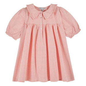 Emile et Ida - Vestido maxi de cuadros de guinga de algodón orgánico | Rosa