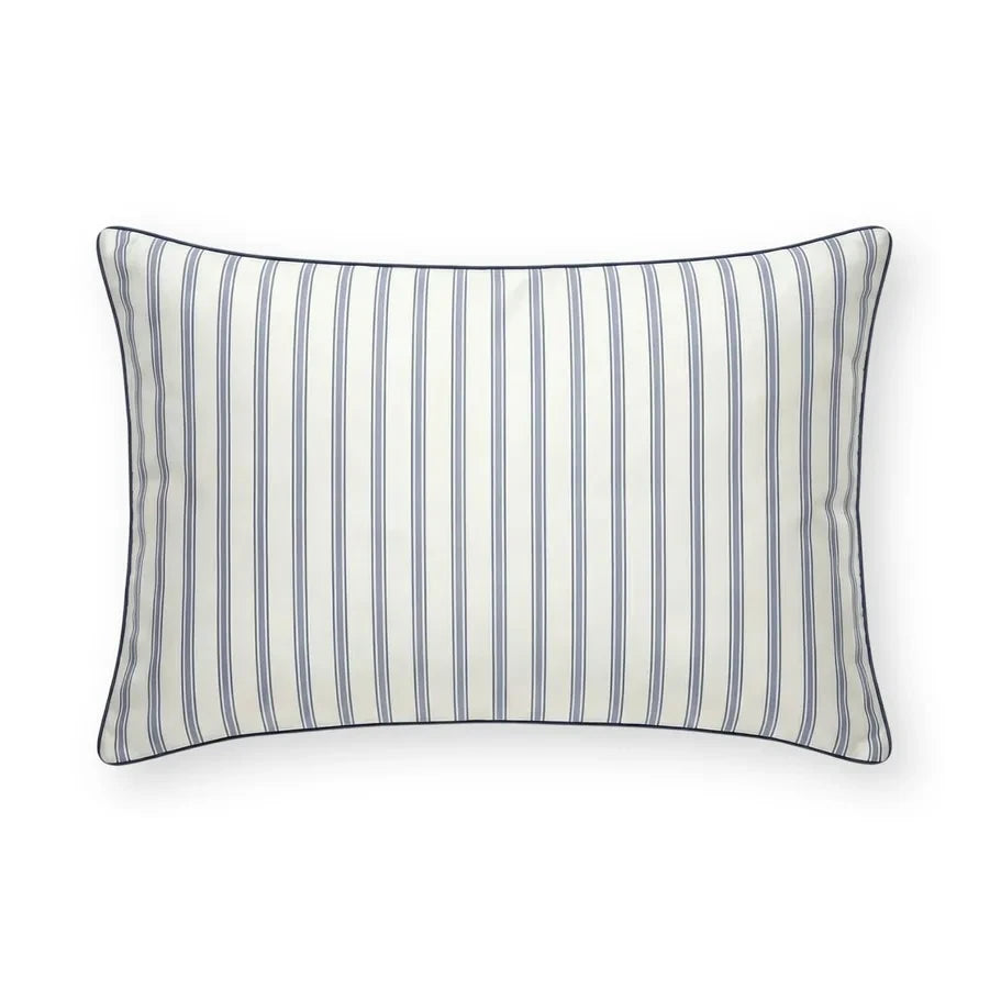 Emily's Pillow - Mürekkep balığı desenli, ince çizgili, saf ipek yastık kılıfı | Mavi