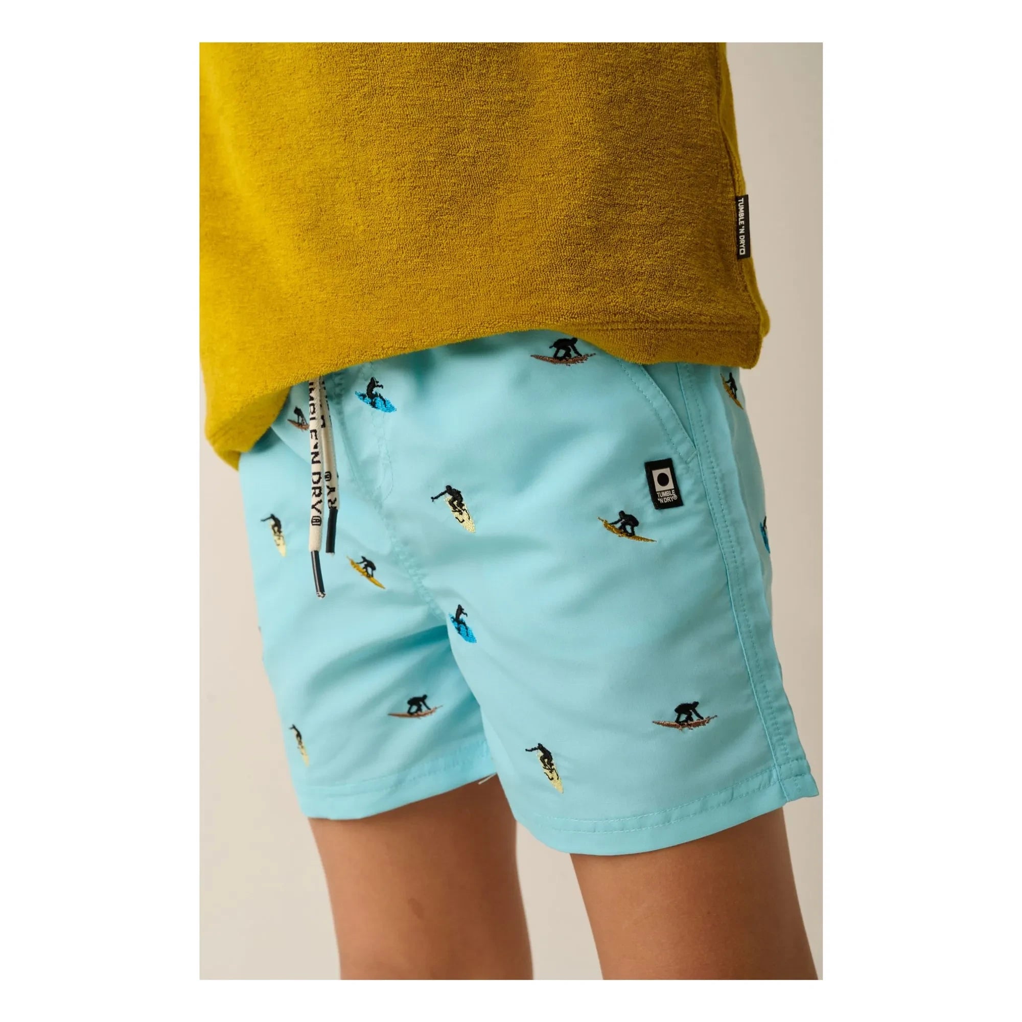 Tumble N'Dry - Shorts de baño de fibras recicladas Surfing | Azul claro
