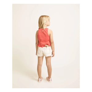 Búho - Blusa Volante con Flores Algodón Orgánico | Rojo