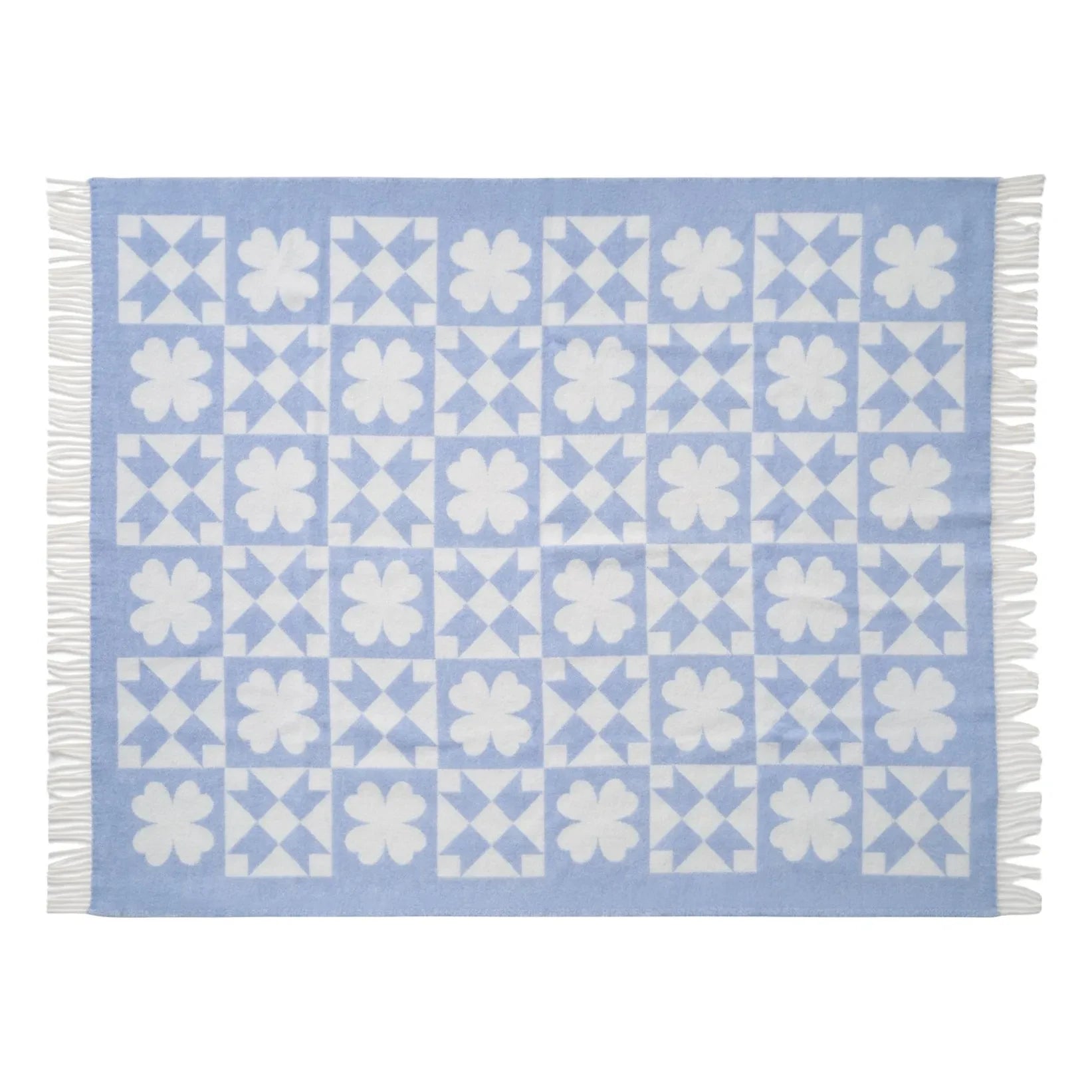 &Klevering - Colcha de retazos a cuadros | Azul