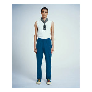Homecore - Pantalones de algodón orgánico con cintura elástica | Azul