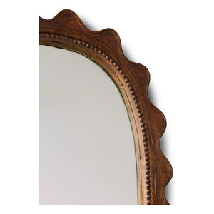 HKliving - Espejo de madera Ripple | Marrón oscuro