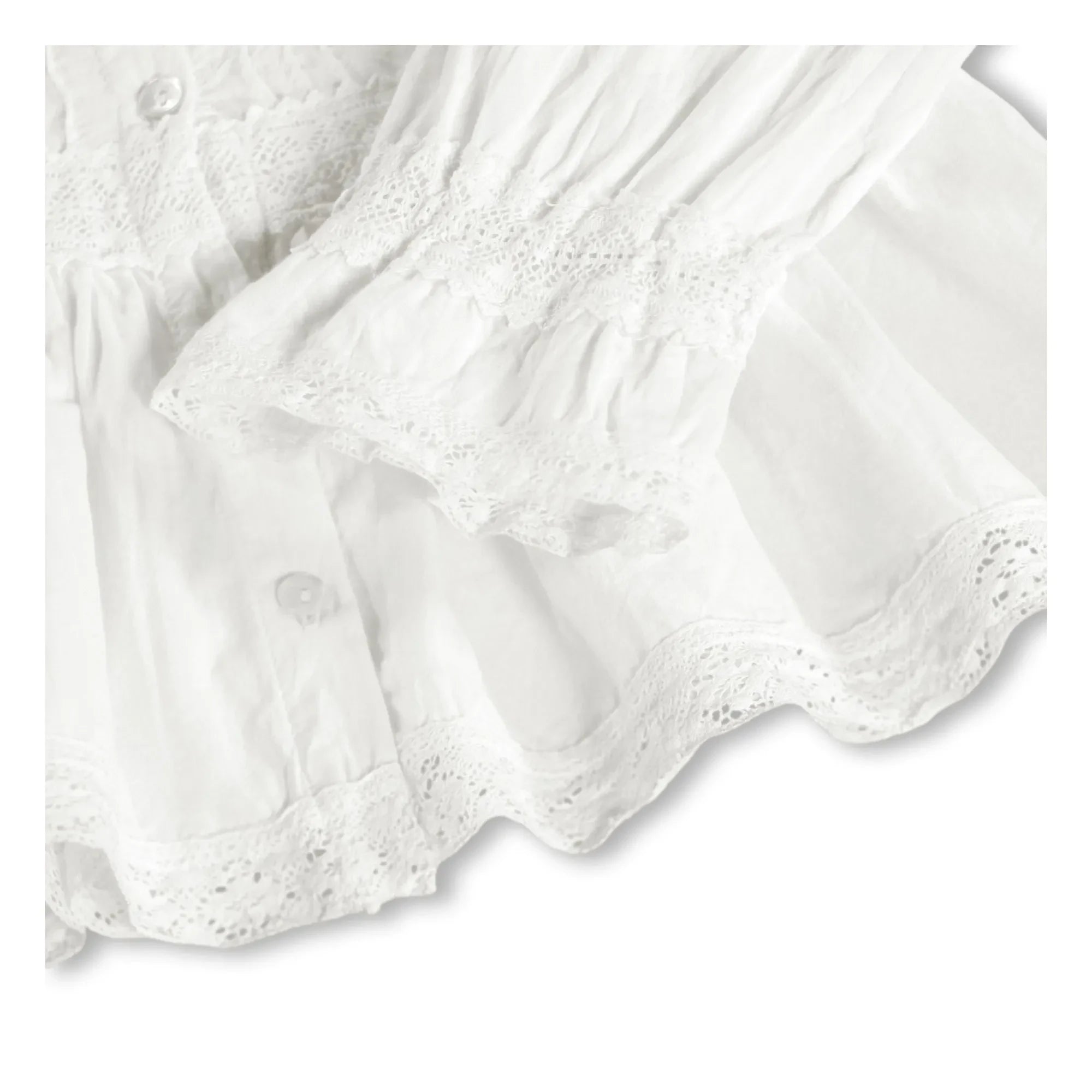 Molo - Blusa con volantes de algodón orgánico Reece | Blanco
