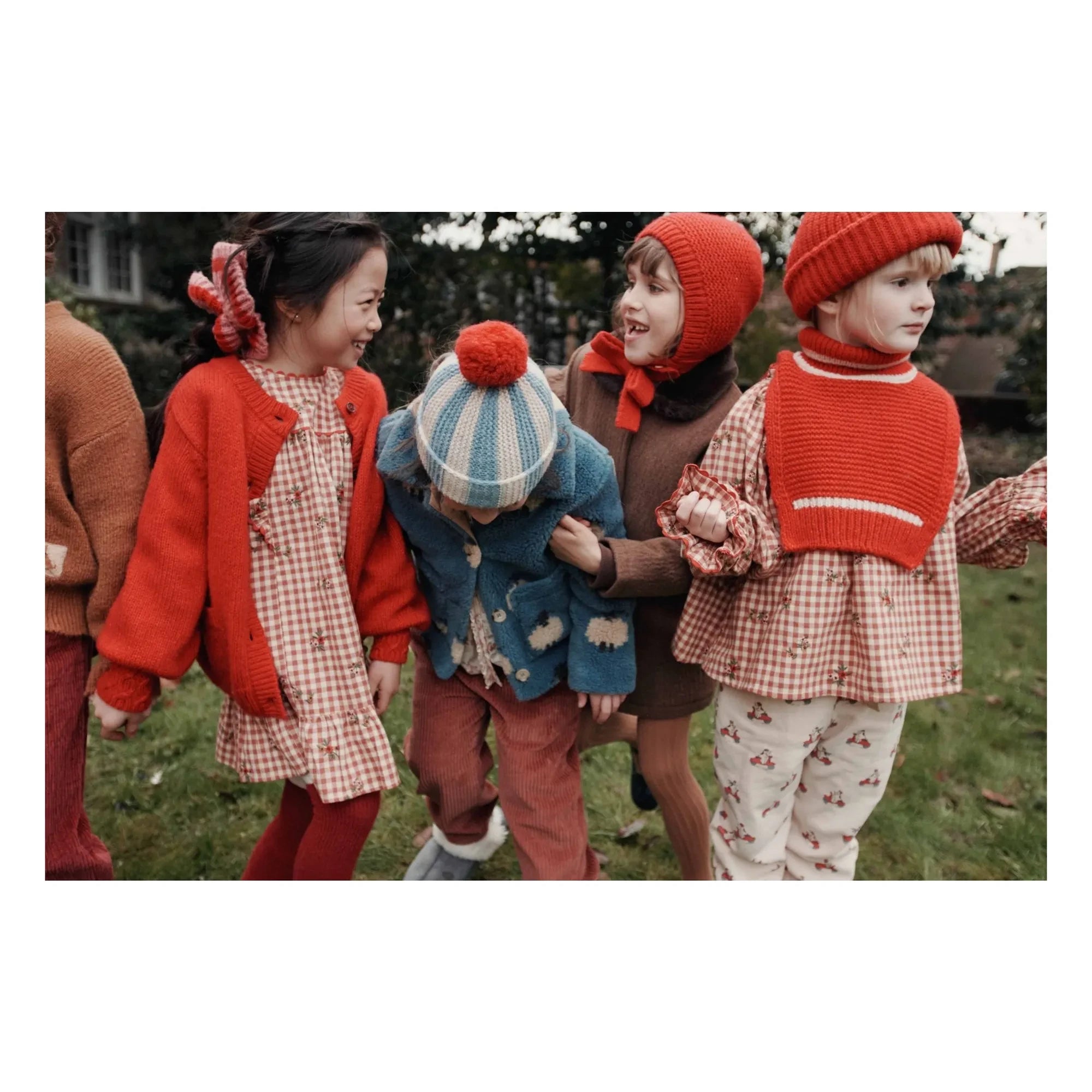 Emile et Ida - Çizgili Ponpon Bere Merinos Yünü | Mavi