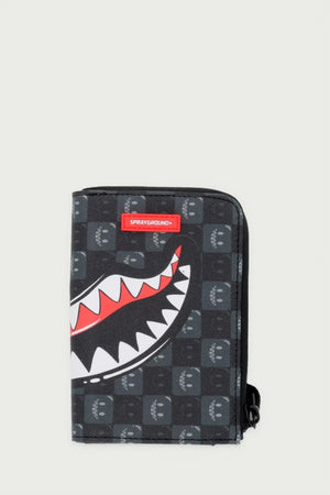 Sprayground - Cartera de tiburones grises de cuero sintético en París 910W9315NSZ