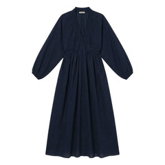 BELLEPIECE - Vestido de gasa de algodón Matteo | Azul marino