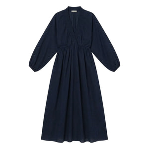 BELLEPIECE - Vestido de gasa de algodón Matteo | Azul marino