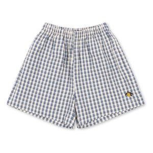Konges Sløjd - Pantalones Cortos Kim de Algodón Orgánico a Cuadros | Azul