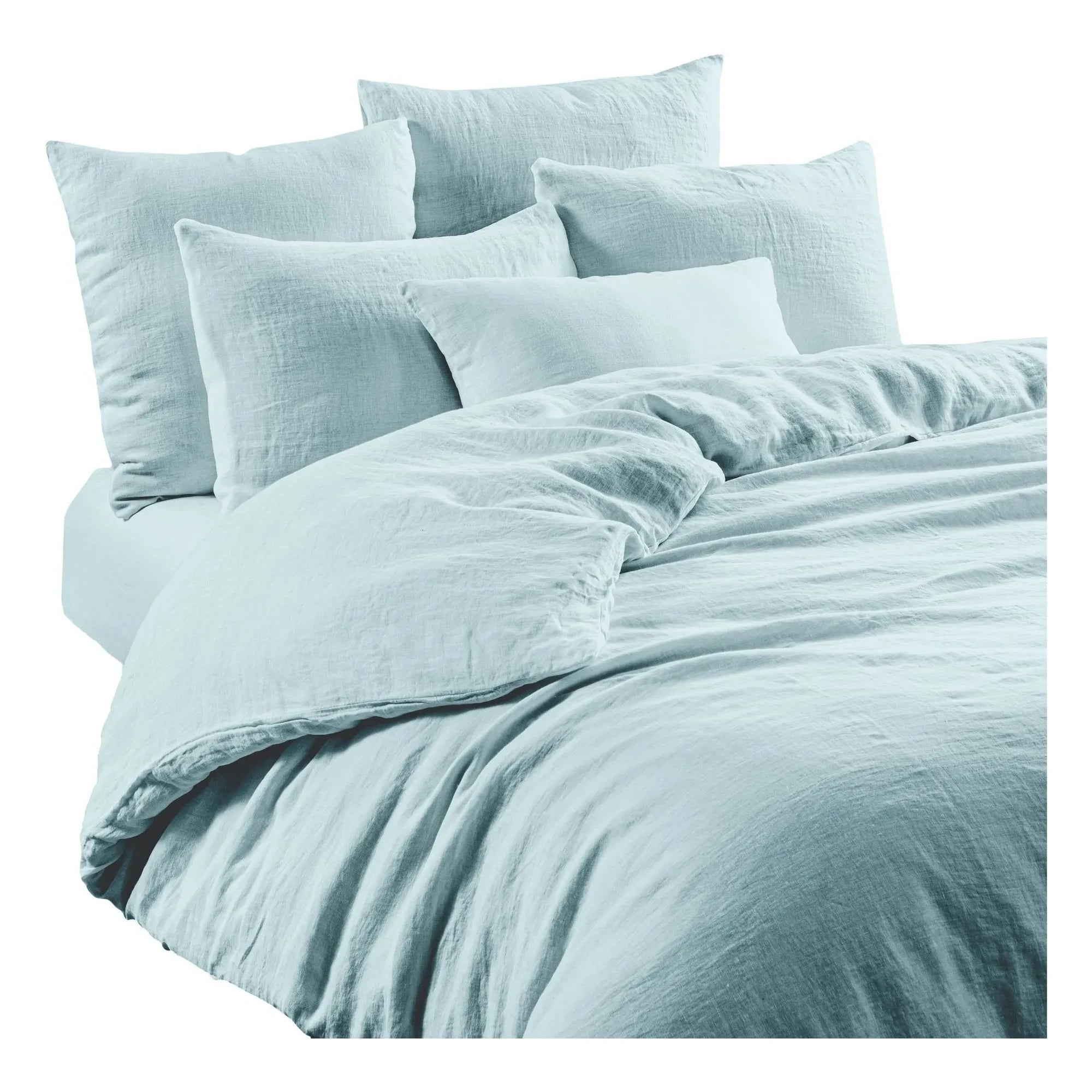 Haomy - Funda de almohada de lino Leria | Azul claro