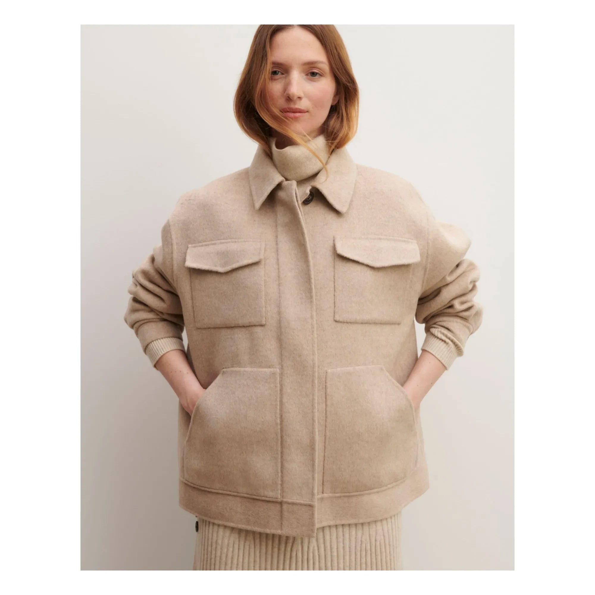 Bompard - Chaqueta de lana de doble cara | Beige