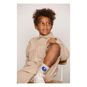 Mini Rodini - Camisa de popelín de algodón orgánico a rayas | Marrón