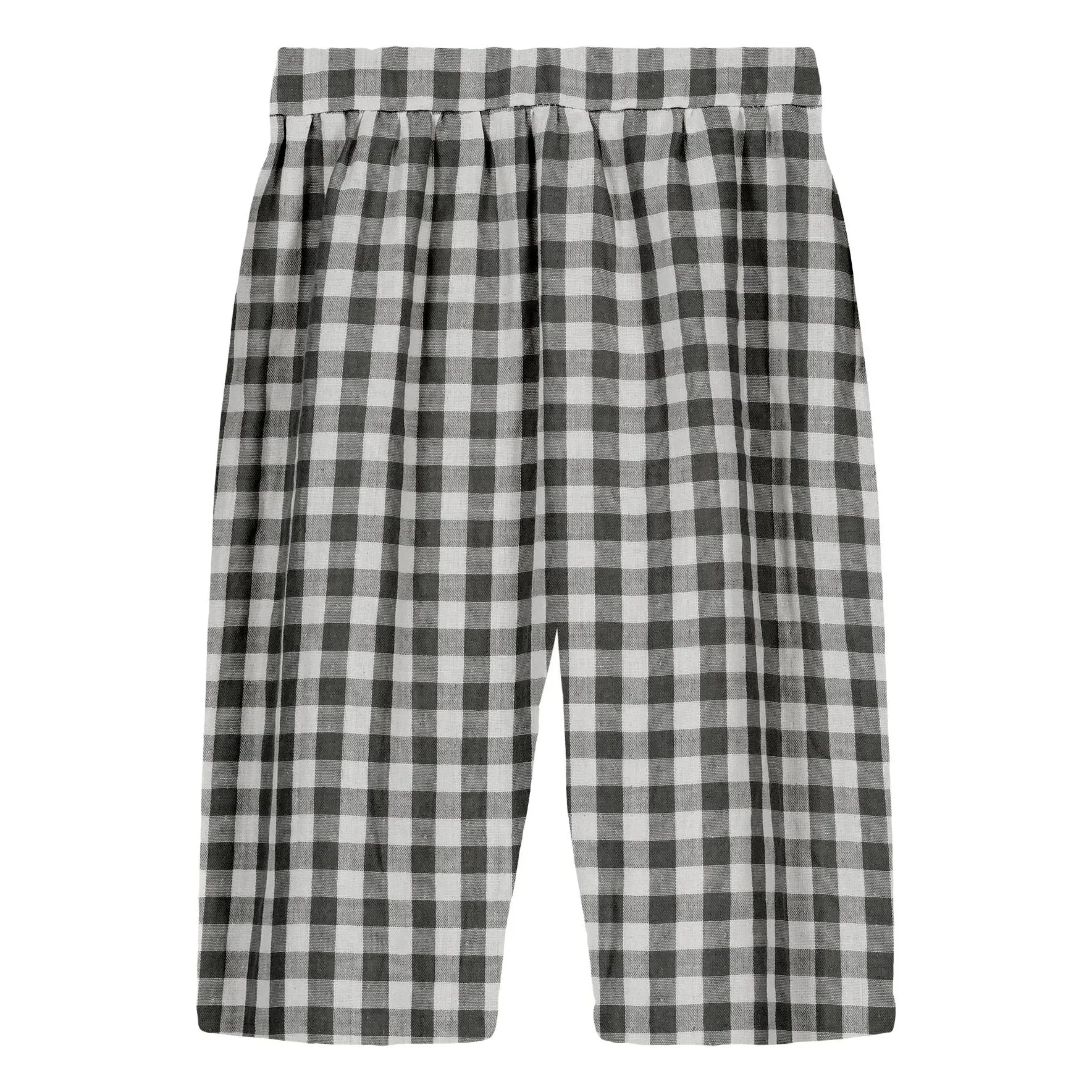 Studio Bohème - Pantalón de gasa de algodón orgánico Vichy Cousin | Negro
