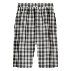Studio Bohème - Pantalón de gasa de algodón orgánico Vichy Cousin | Negro