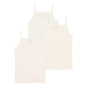 Petit Bateau - Camiseta sin mangas triple de mini corazones | Crudo