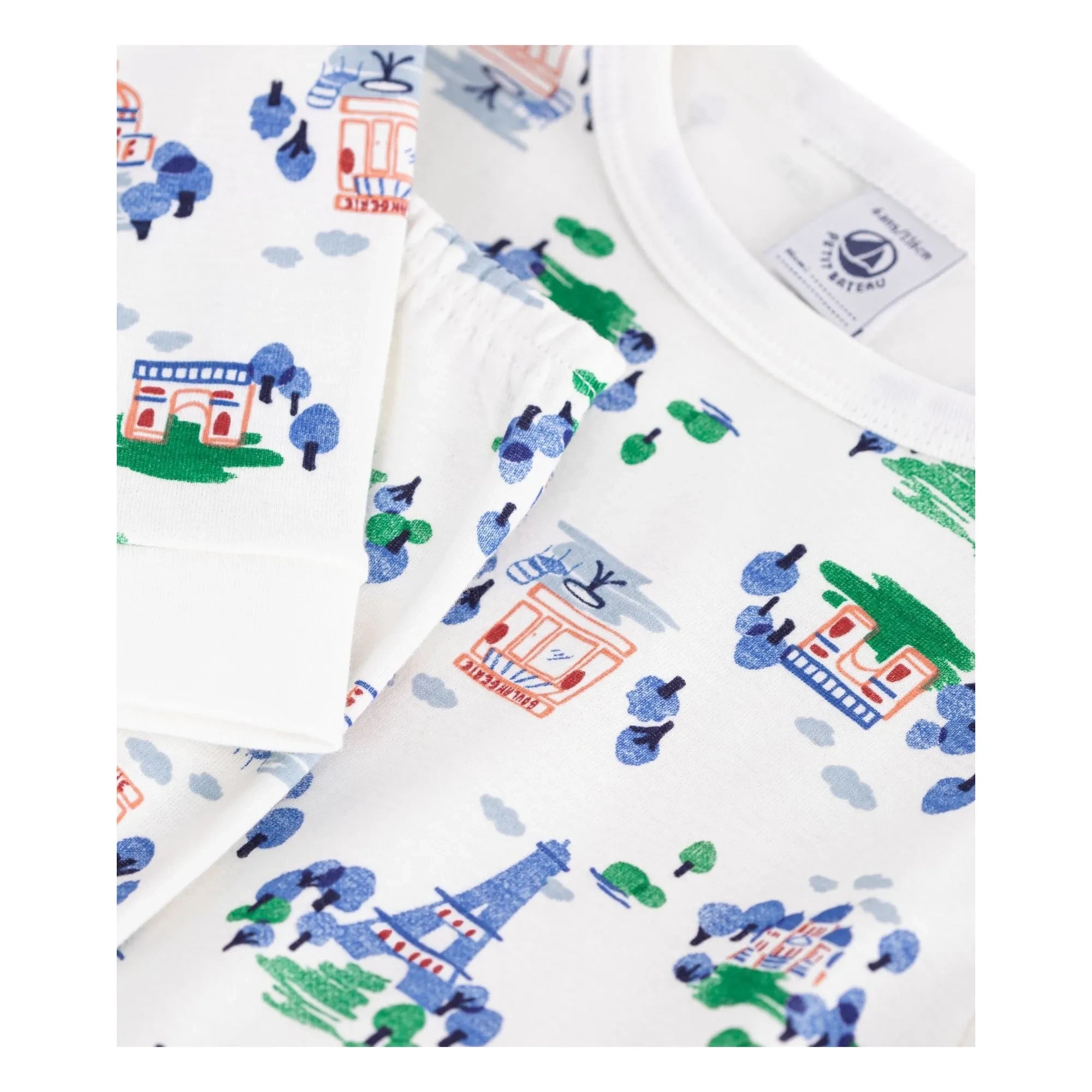 Petit Bateau - Paris Organik Pamuklu Özel Dikim Pijama | Beyaz
