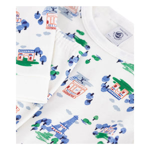 Petit Bateau - Paris Organik Pamuklu Özel Dikim Pijama | Beyaz