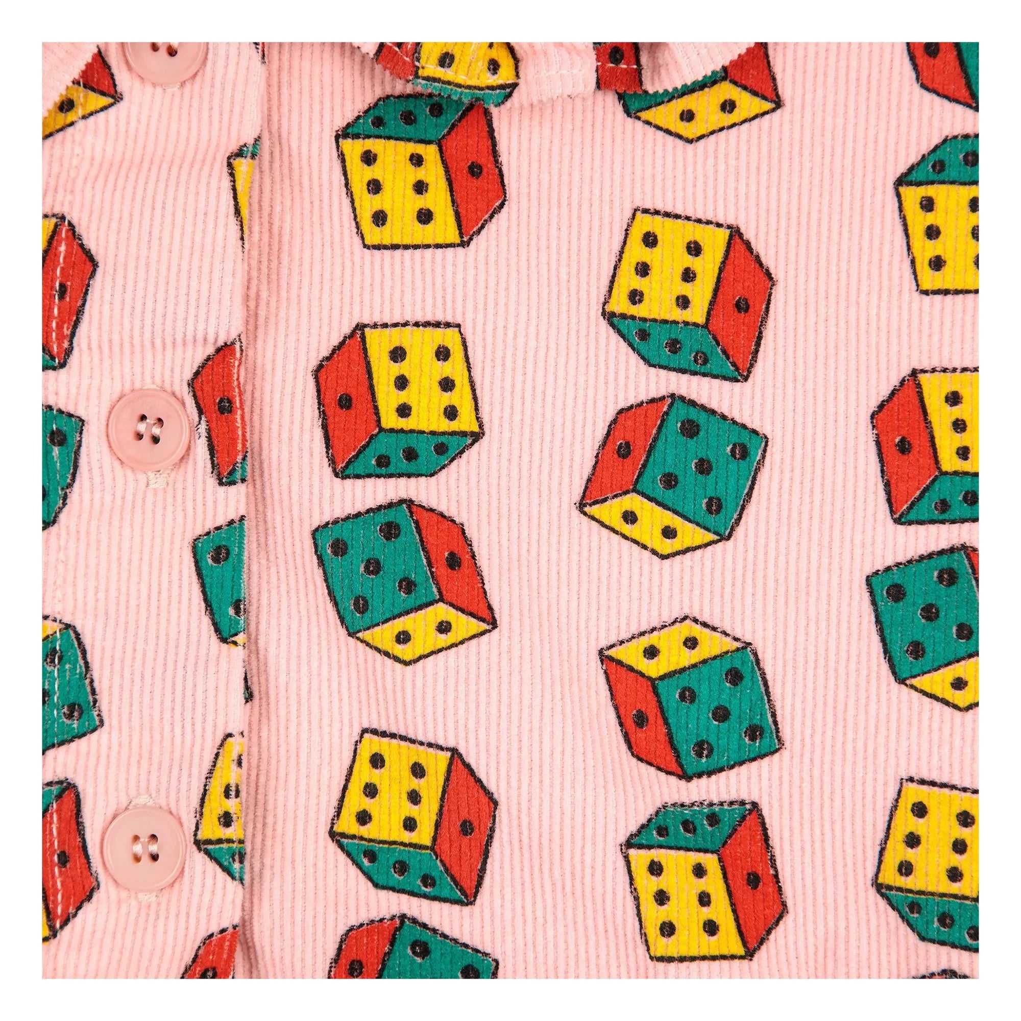 Bobo Choses - Vestido de pana de algodón orgánico con bufanda de dados | Rosa