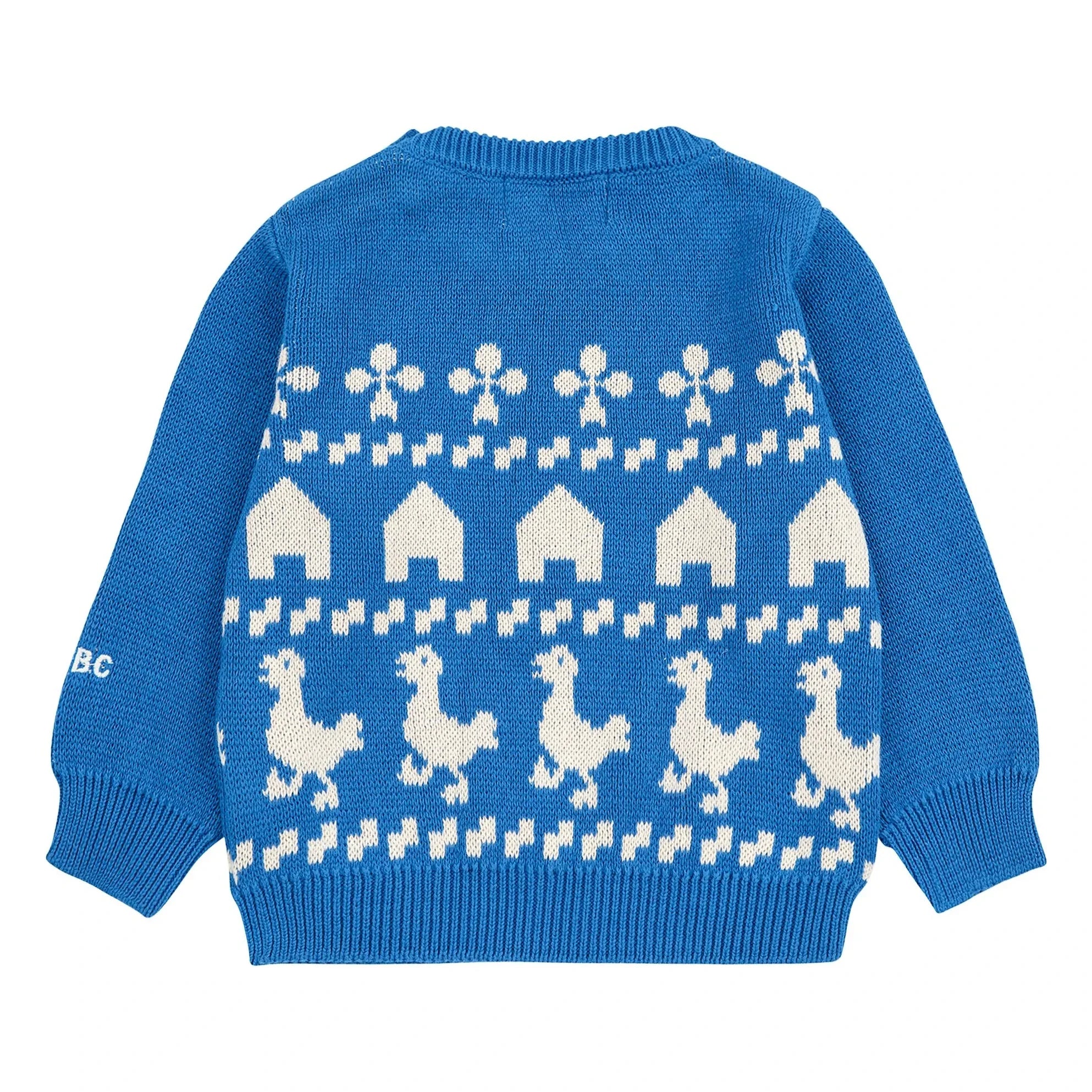 Bobo Choses - Jersey de punto de algodón orgánico con diseño de granja | Azul