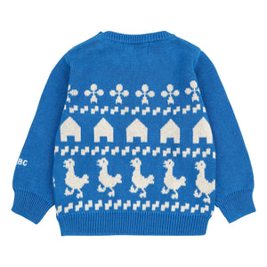Bobo Choses - Jersey de punto de algodón orgánico con diseño de granja | Azul