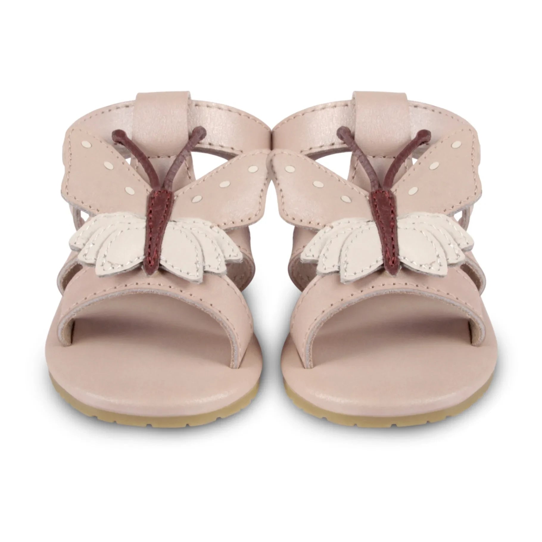 Donsje - Sandalias de piel con mariposa Tuti Sky | Rosa pálido