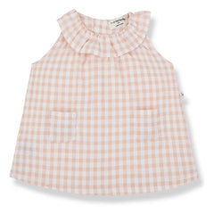 1+ en la familia - Vestido seersucker Ambracia Vichy | Rosa beige
