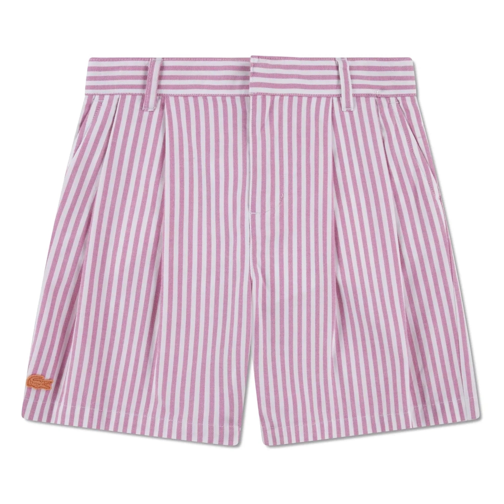 Lacoste - Shorts Pinch de Algodón Orgánico con Rayas | Rosa