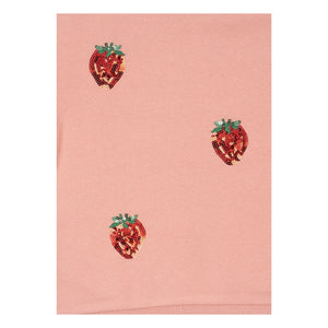 Konges Sløjd - Sudadera Lou de fresa con lentejuelas de algodón orgánico | Rosa