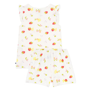 Petit Bateau - Pijama corto de algodón orgánico - Frutas | Crudo
