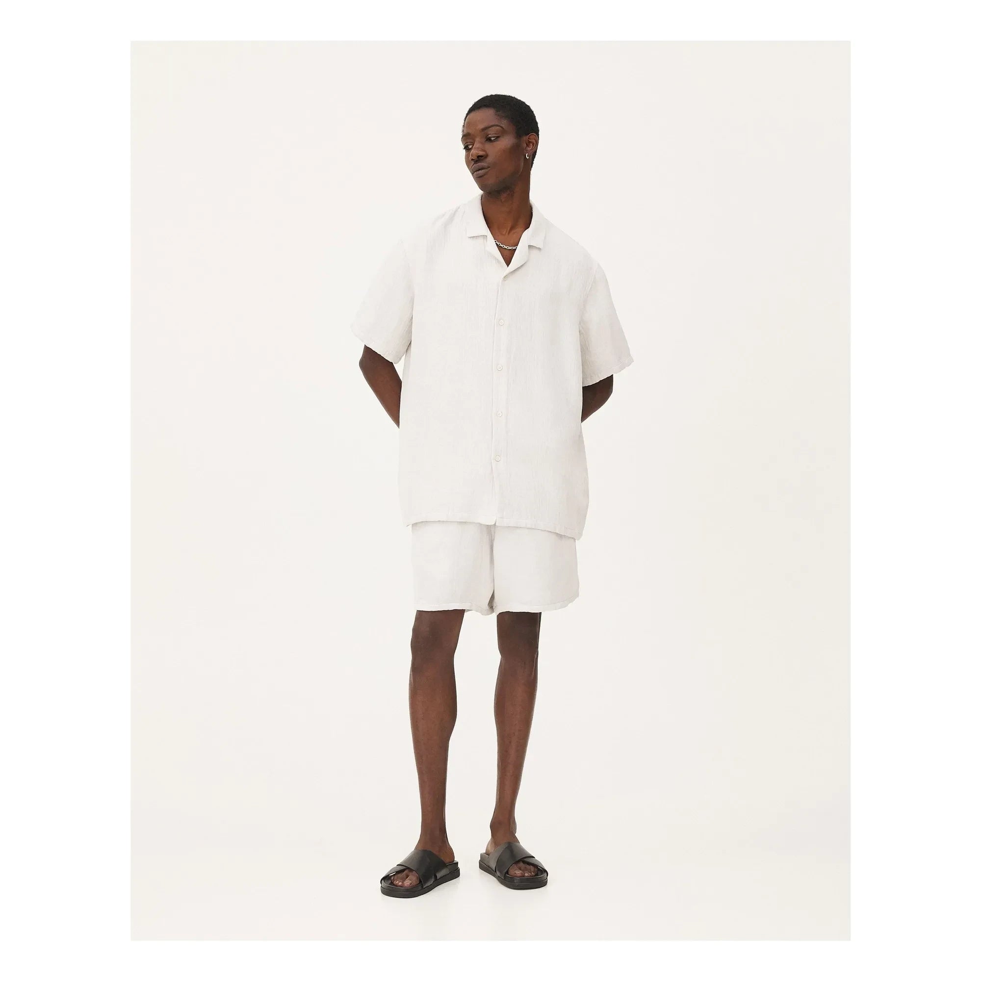 Noyoco - Camisa de lino Orleans | Gris claro