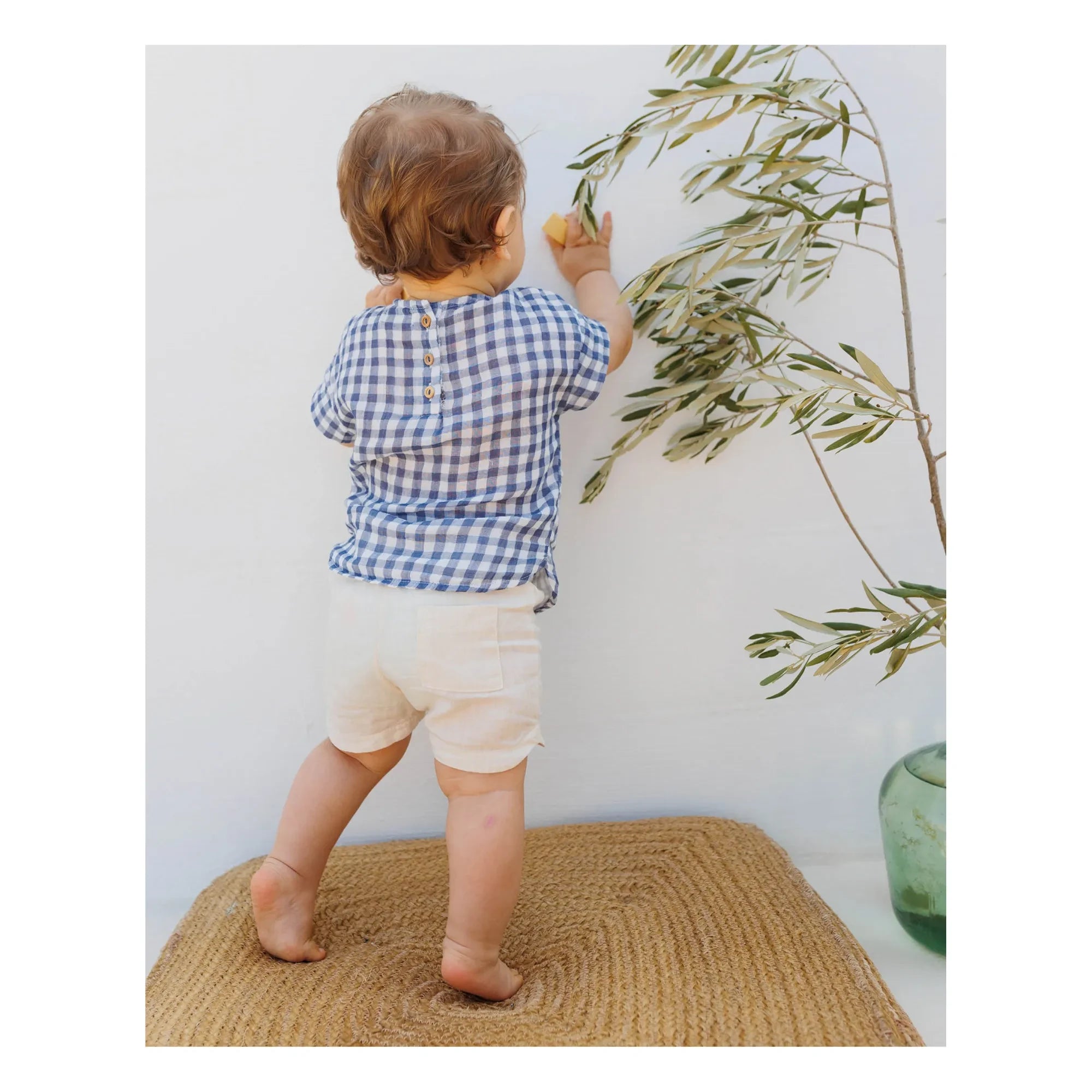 Búho - Blusa de Vichy con Bolsillo | Azul