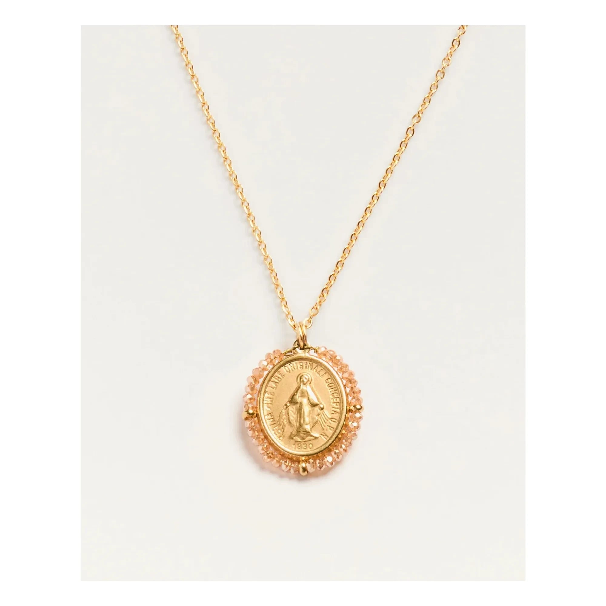 Collar brillante Palas - Santa María | Melocotón