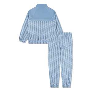 Lacoste - Conjunto de chaqueta y pantalón de chándal de fibra reciclada con monograma | Azul claro