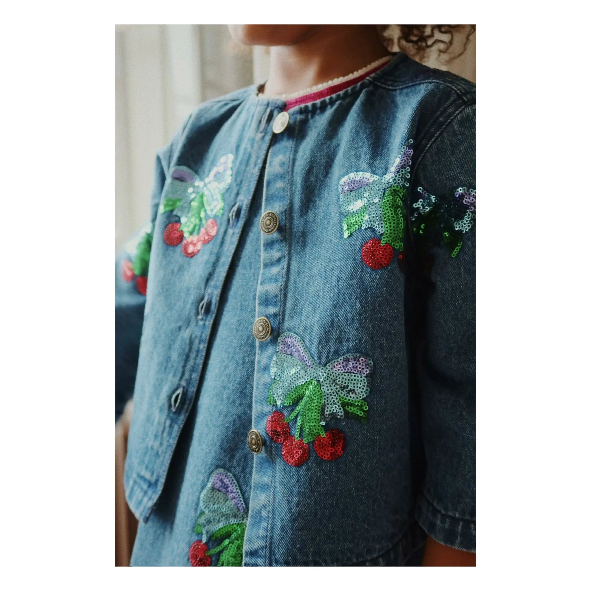 Konges Sløjd - Chaqueta vaquera de lentejuelas Magot de algodón orgánico | Azul