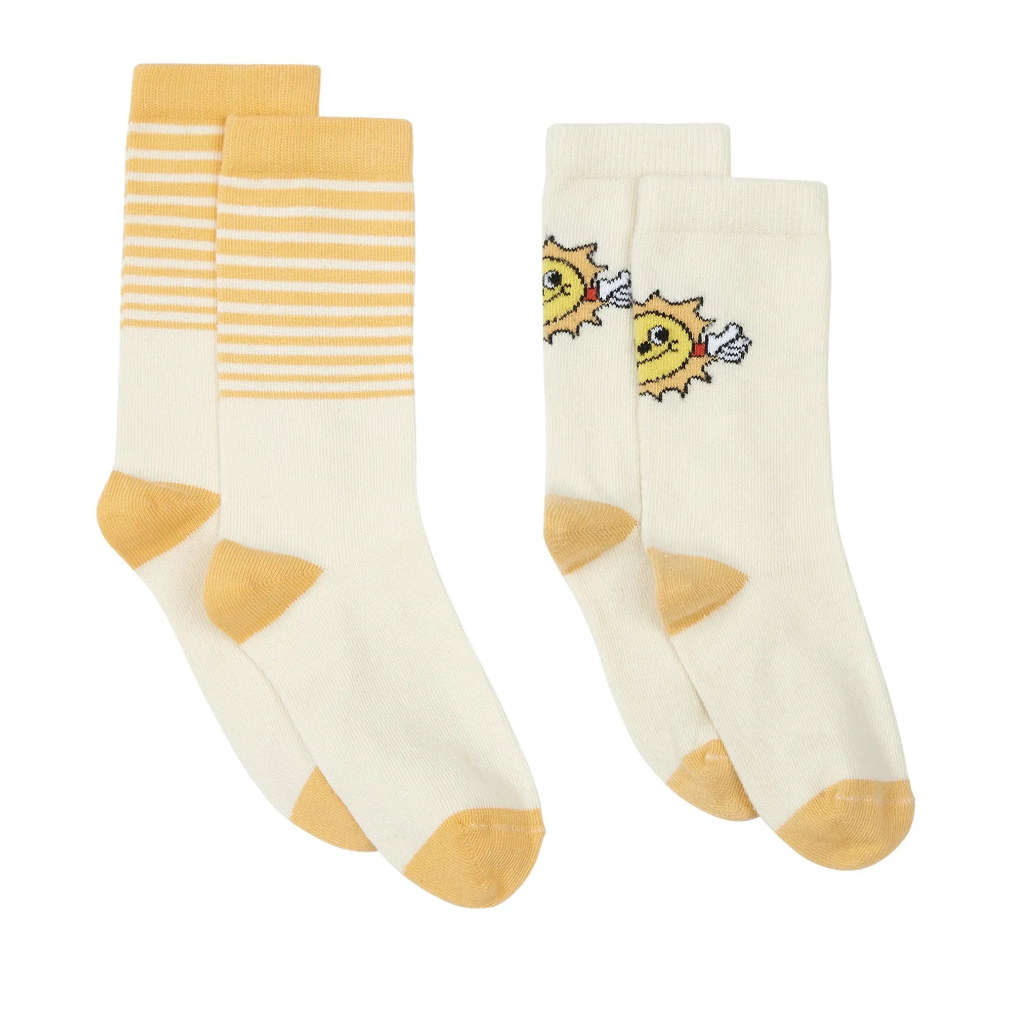 Hundred Pieces - Calcetines de Rayas Solares - Juego de 2 Pares | Crudo