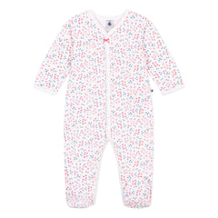 Petit Bateau - Pijama de terciopelo con flores | Blanco