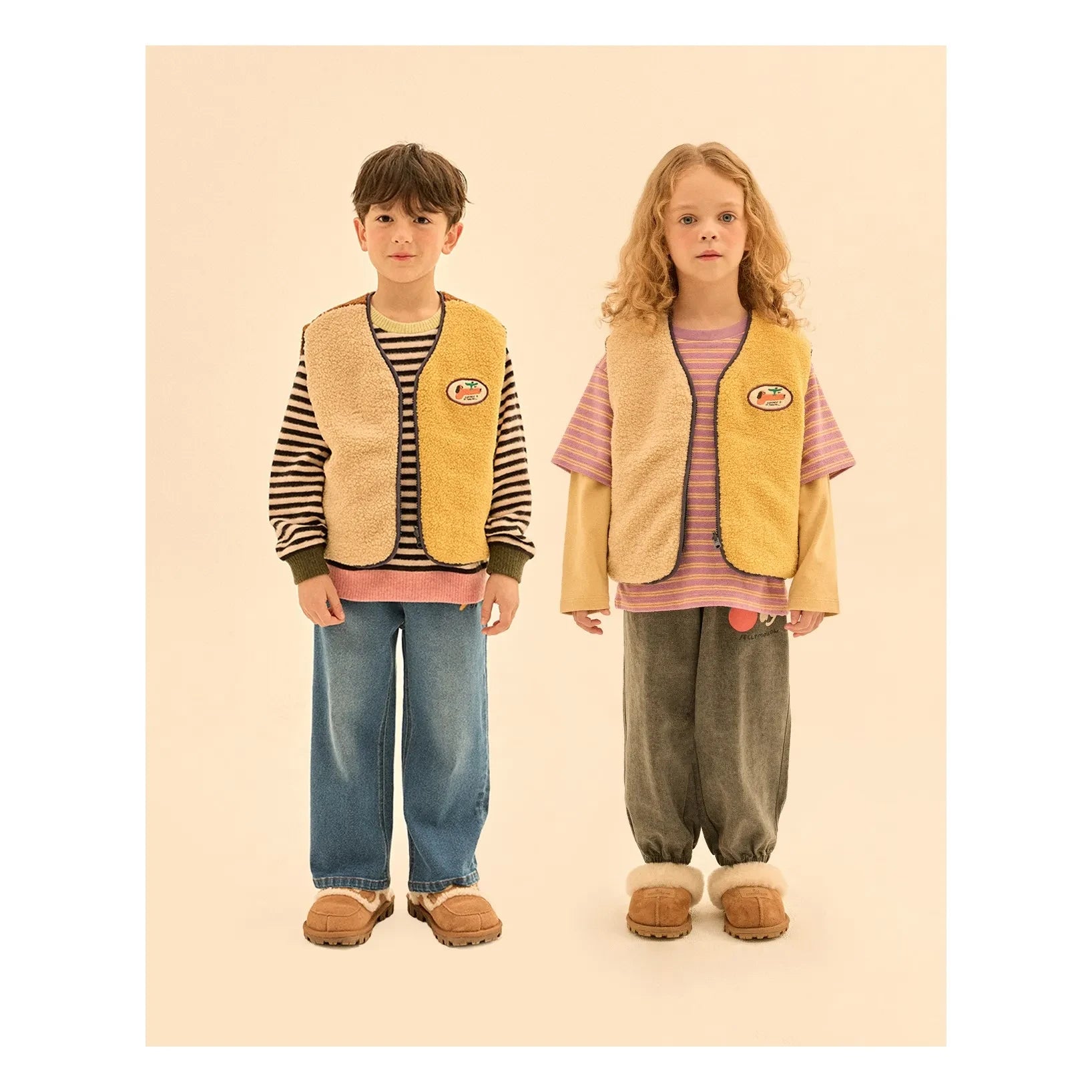 Jelly Mallow - Chaleco sin mangas reversible con bloques de color estilo sherpa | Azul marino