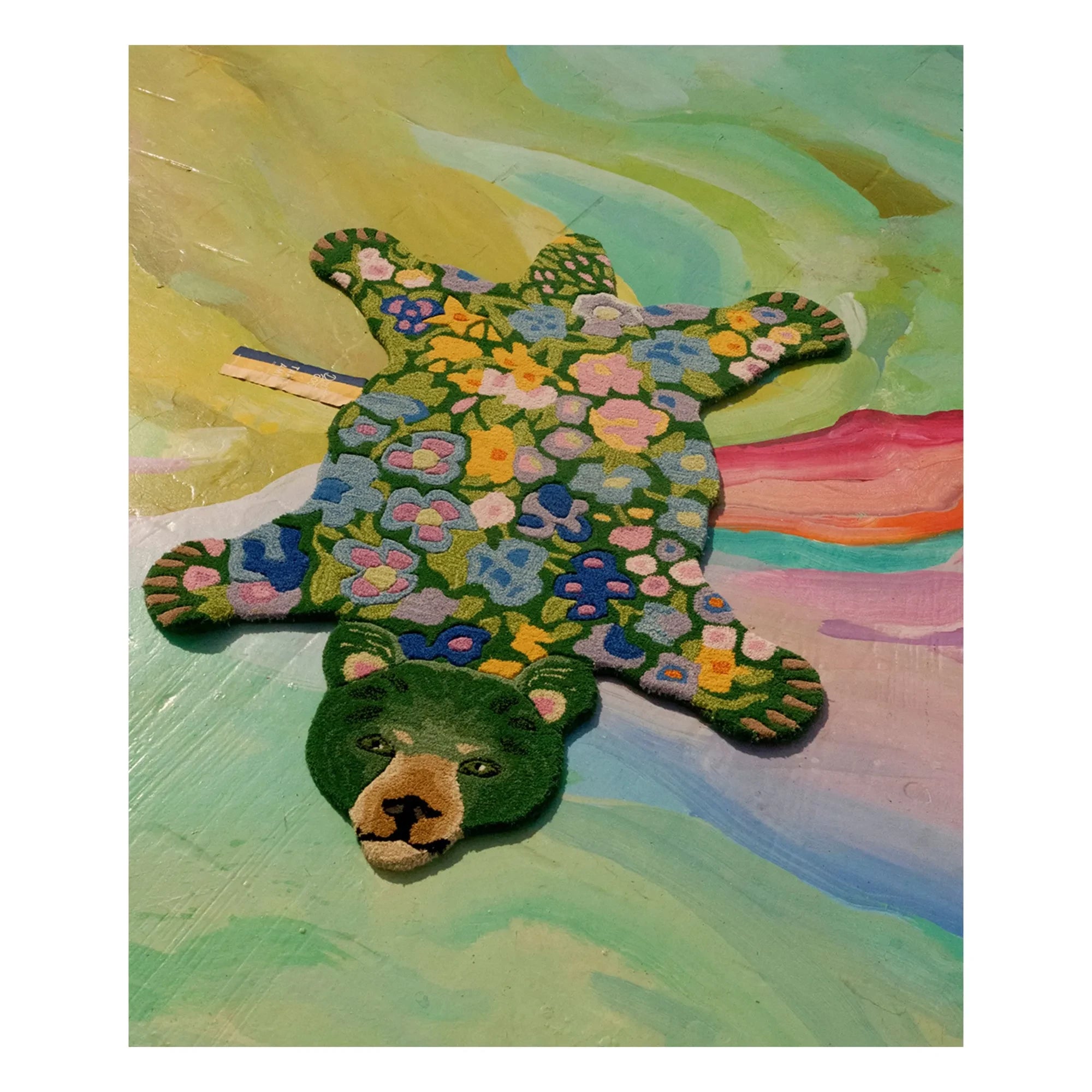 Doing Goods - Alfombra de oso de lana Josie Jardin | Verde