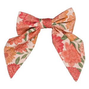 Loir - Horquilla con lazo floral de algodón orgánico Carlotta | Coral